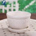 Set di 3 vasi da fiori in ceramica con rilievo